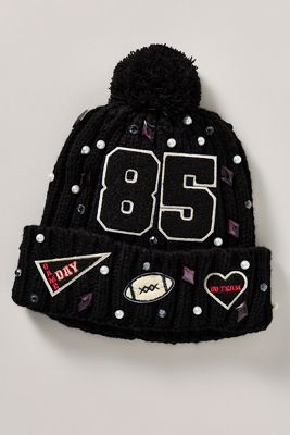 Sporty Patch Embellished Beanie
