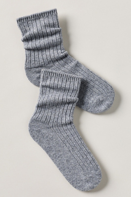By Anthropologie Cashmere Crew Socks In Gray