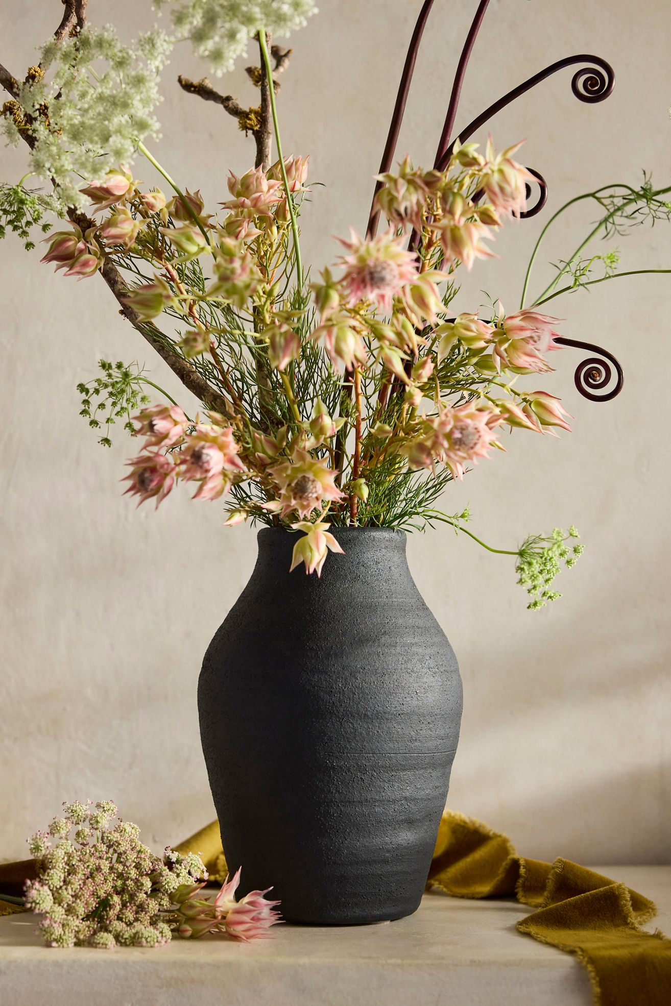 Raven Terracotta Vase - Black, Standard, L