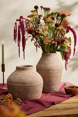 Ribbed Terracotta Vase