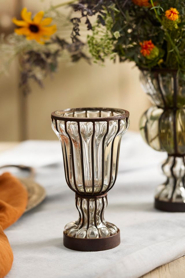 Striped Iron + Glass Vase #2