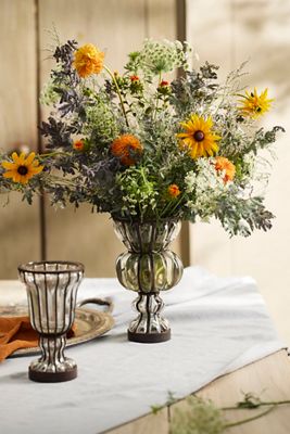 Striped Iron + Glass Vase