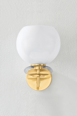 Anthropologie Alexia Glass Wall Sconce In White