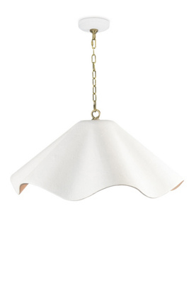 Anthropologie Marisol Ruffle Metal Large Pendant Light In White