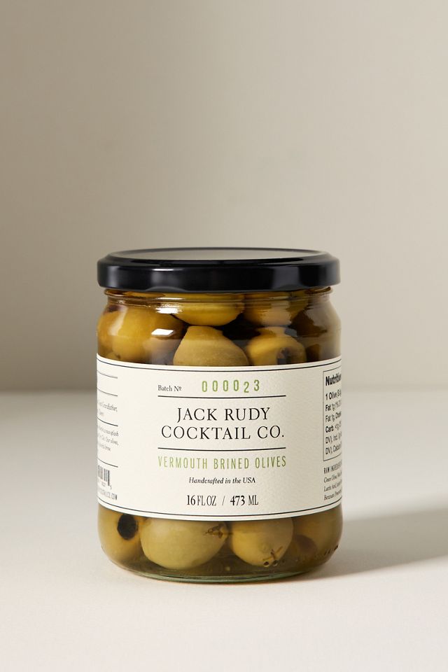 Jack Rudy Cocktail Co. Vermouth Brined Olives and Olive Brine, Set of 2 #1