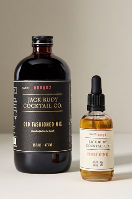 Jack Rudy Cocktail Co. Old-Fashioned Mix and Orange Bitters, Set of 2