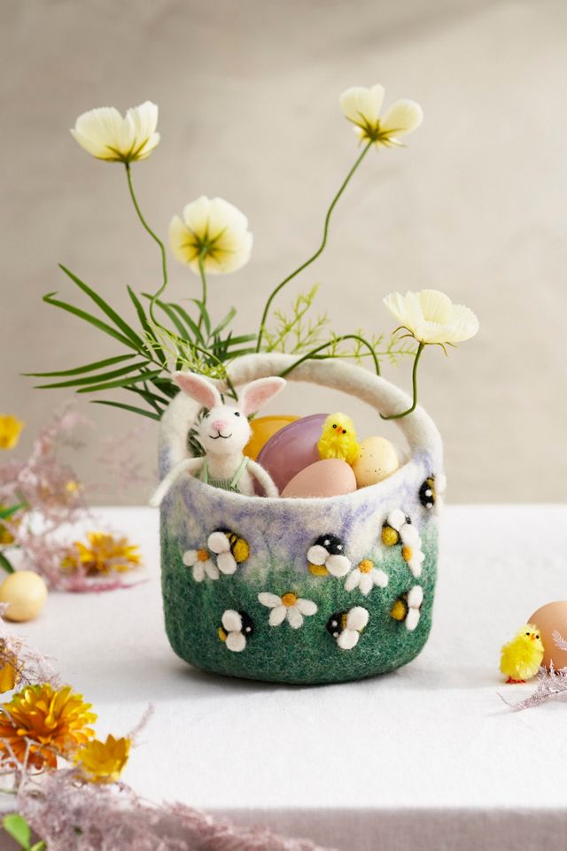 Felted Flower Basket #1