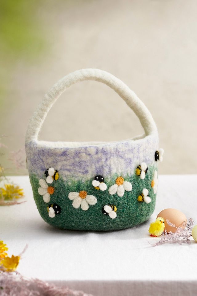 Felted Flower Basket #3