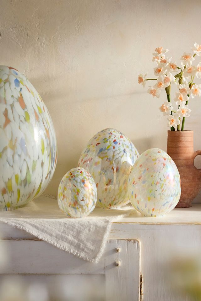 Confetti Luster Glass Egg, Medium #5