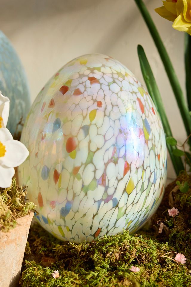 Confetti Luster Glass Egg, Medium #1