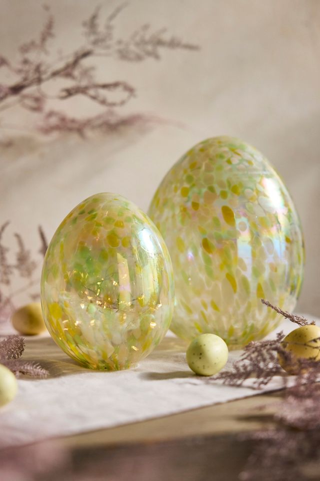 Confetti Luster Glass Egg, Medium #1