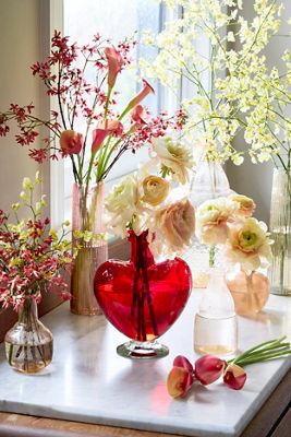 Recycled Glass Heart Bud Vase