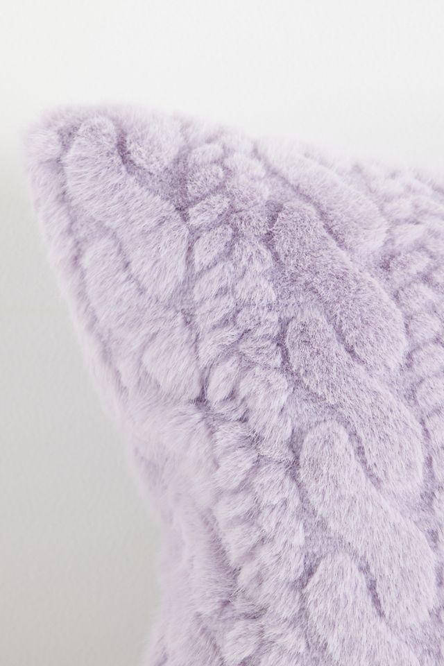 Faux-Fur Cable-Knit Sweater Pillow #2