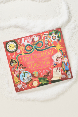 Anthropologie Listen To The Music At Christmas Hardcover Book In Red