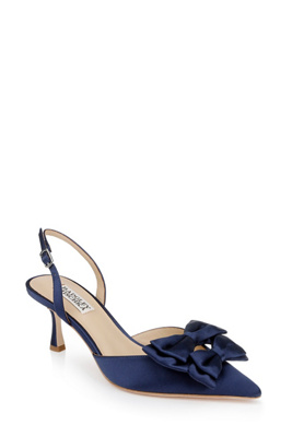 Badgley Mischka Collection Giovanna Slingback Pointed Toe Pump In Blue