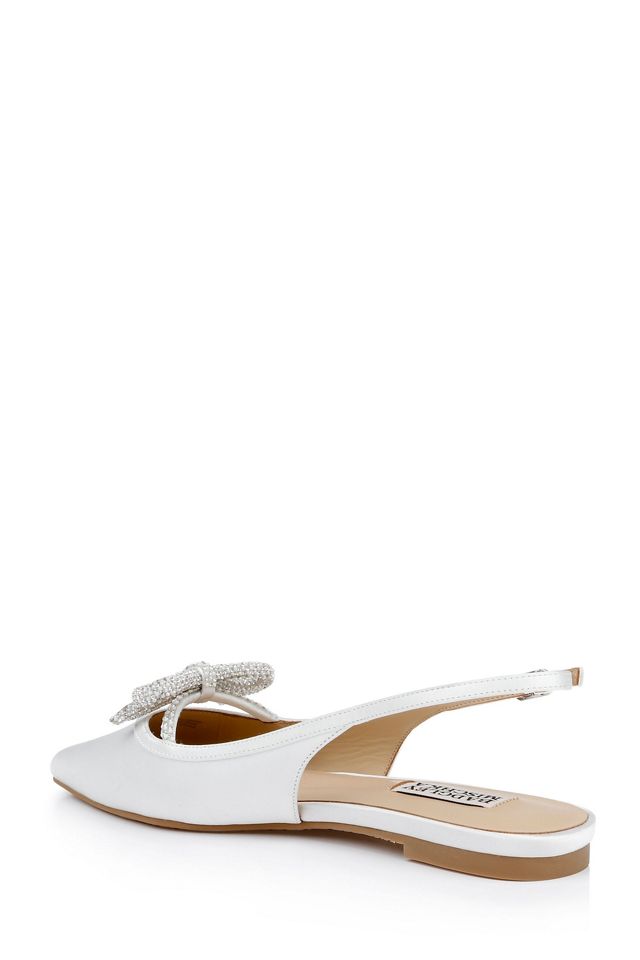 Badgley Mischka Genesis Bow Satin Slingback Flats #2
