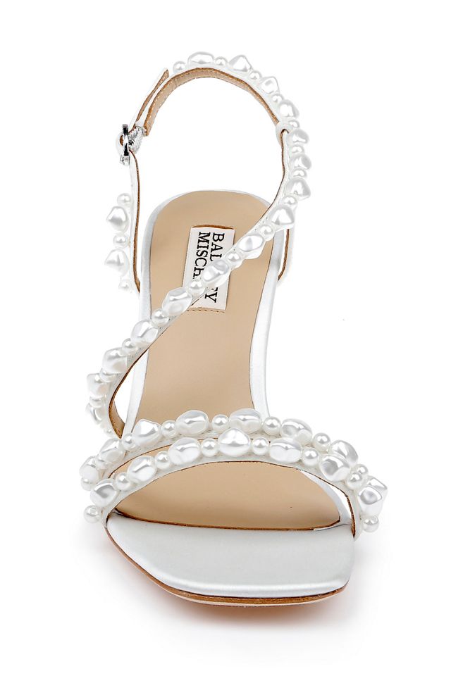 Badgley Mischka Gretta Pearl Strappy Mid Heel Sandals #1