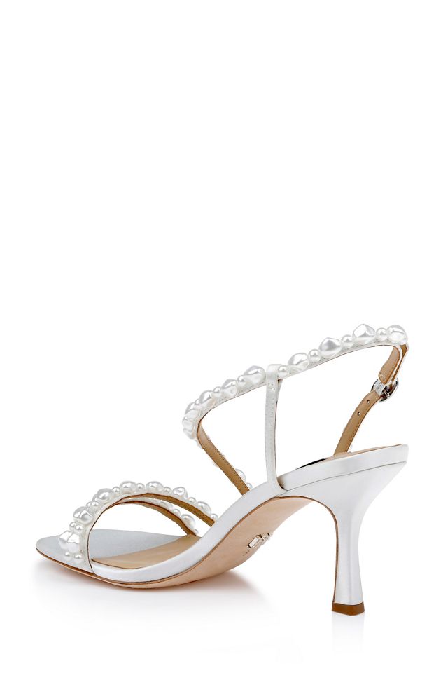 Badgley Mischka Gretta Pearl Strappy Mid Heel Sandals #2