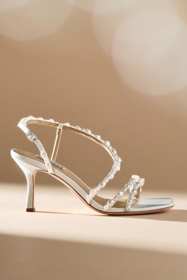 Badgley Mischka Gretta Pearl Strappy Mid Heel Sandals #3