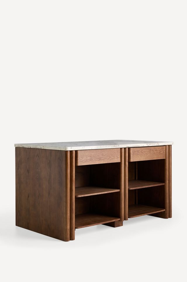 Renata Wood and Marble Kitchen Island #2