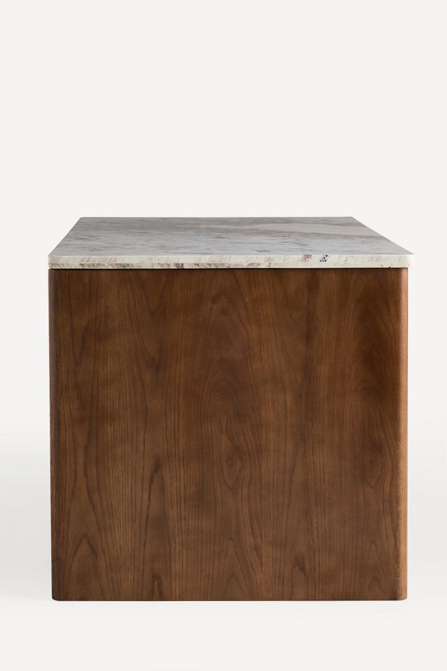 Renata Wood and Marble Kitchen Island #3