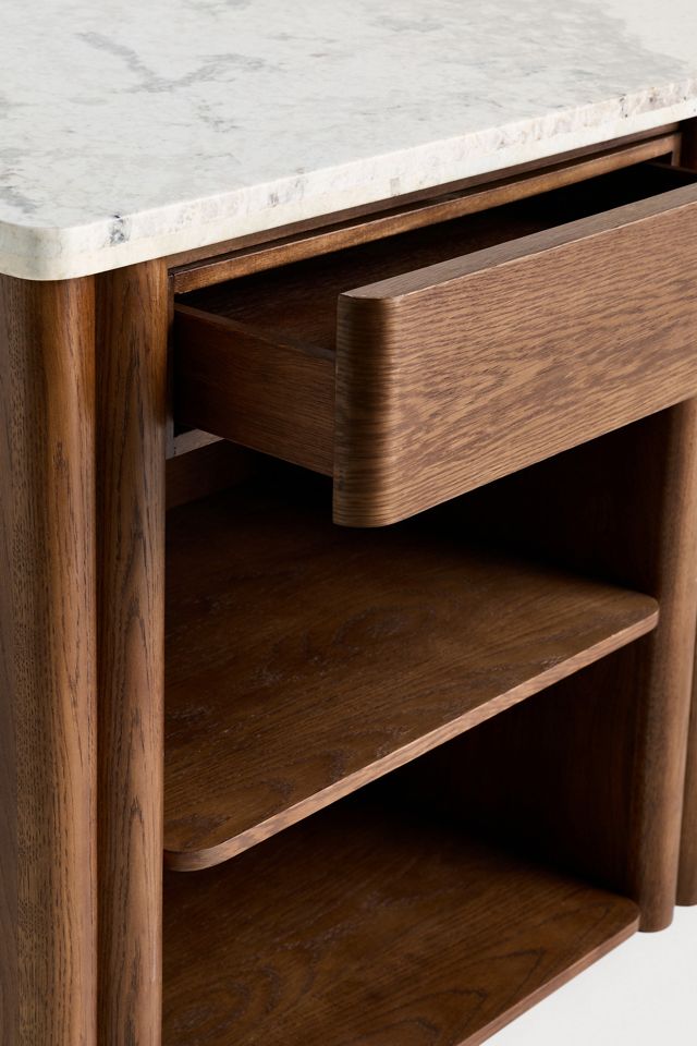 Renata Wood and Marble Kitchen Island #5