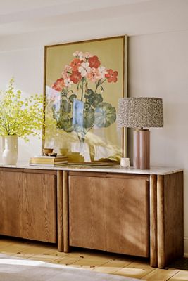 Renata Wood and Marble 78" Sideboard