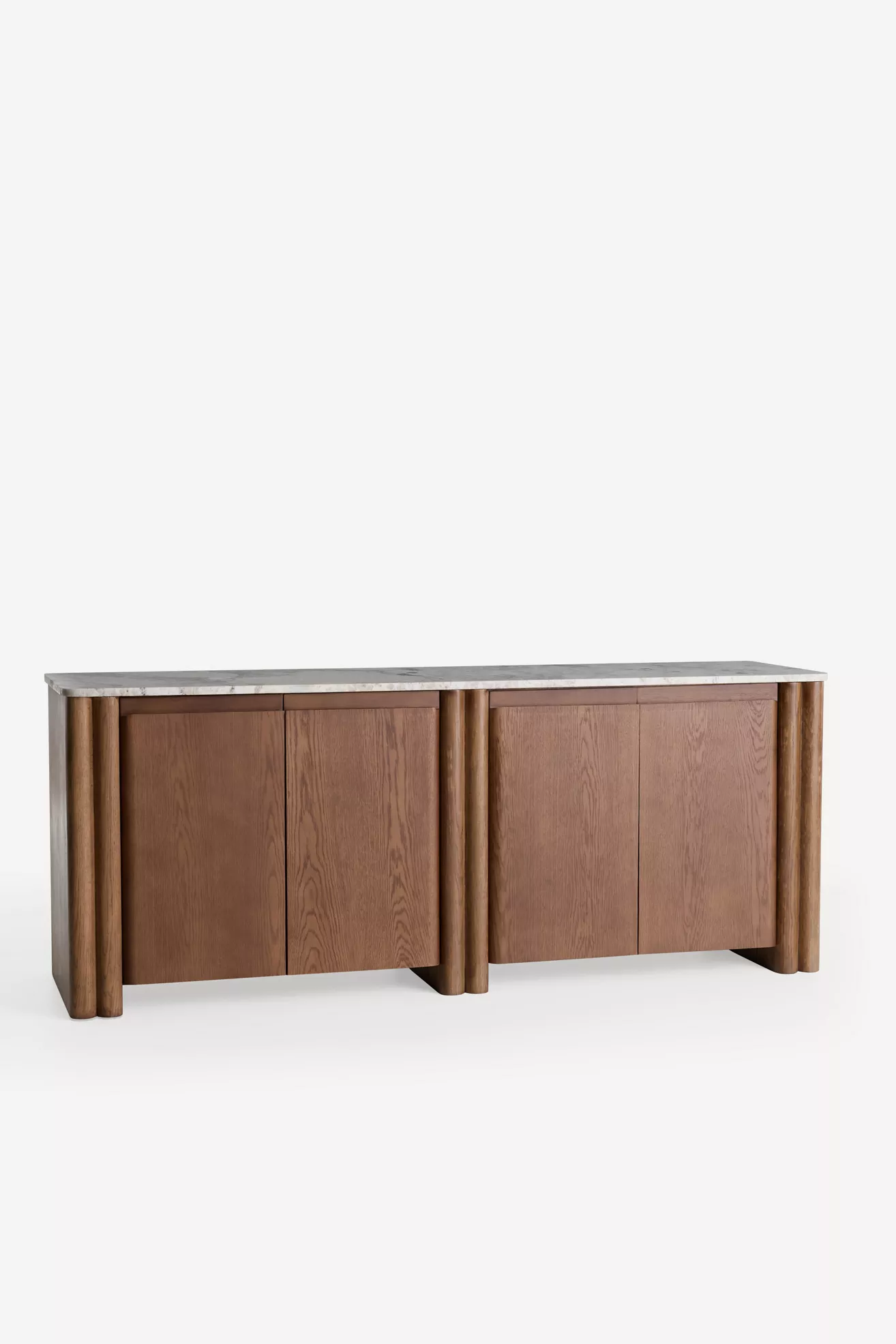 Renata sideboard open view showing interior shelves