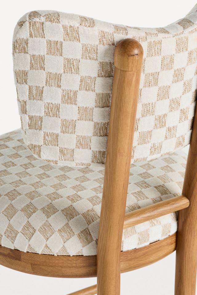 Irie Carmine Jacquard Oak Wood Counter Stool #5