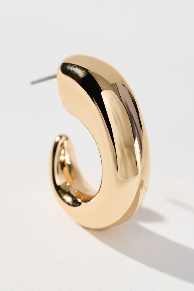 Small Chunky Huggie Hoop Earrings #2