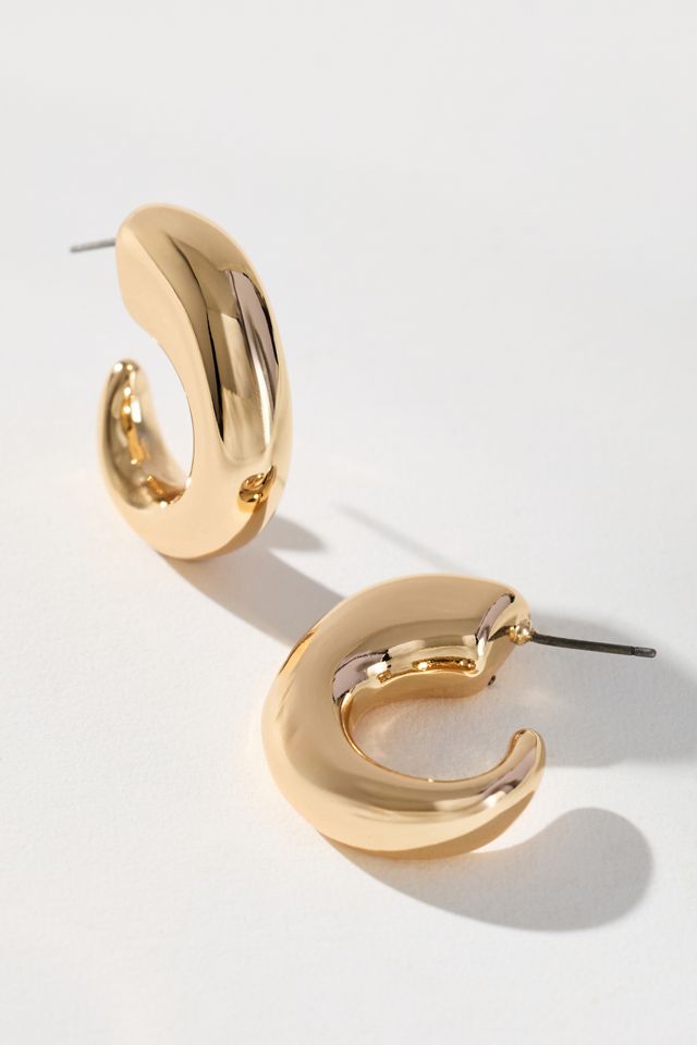 Small Chunky Huggie Hoop Earrings #1