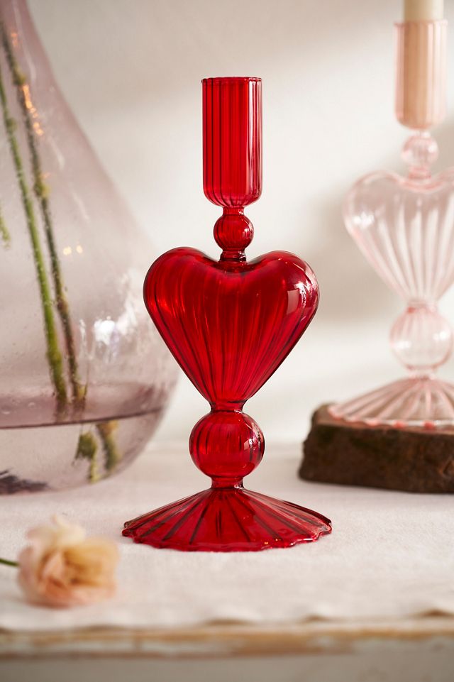 Glass Heart Taper Holder #1