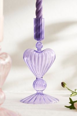 Glass Heart Taper Holder