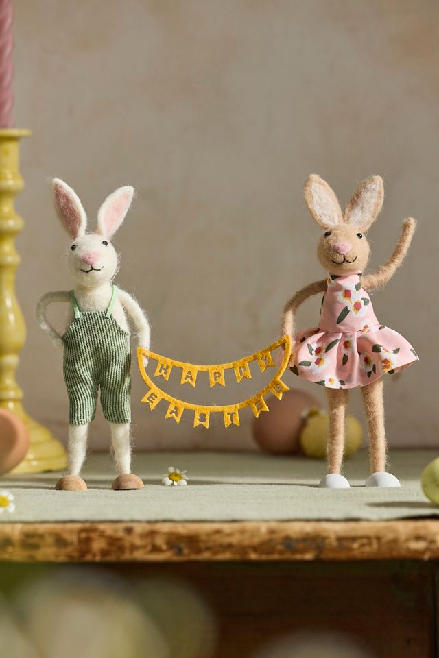 Happy Easter Bunnies Felt Critters