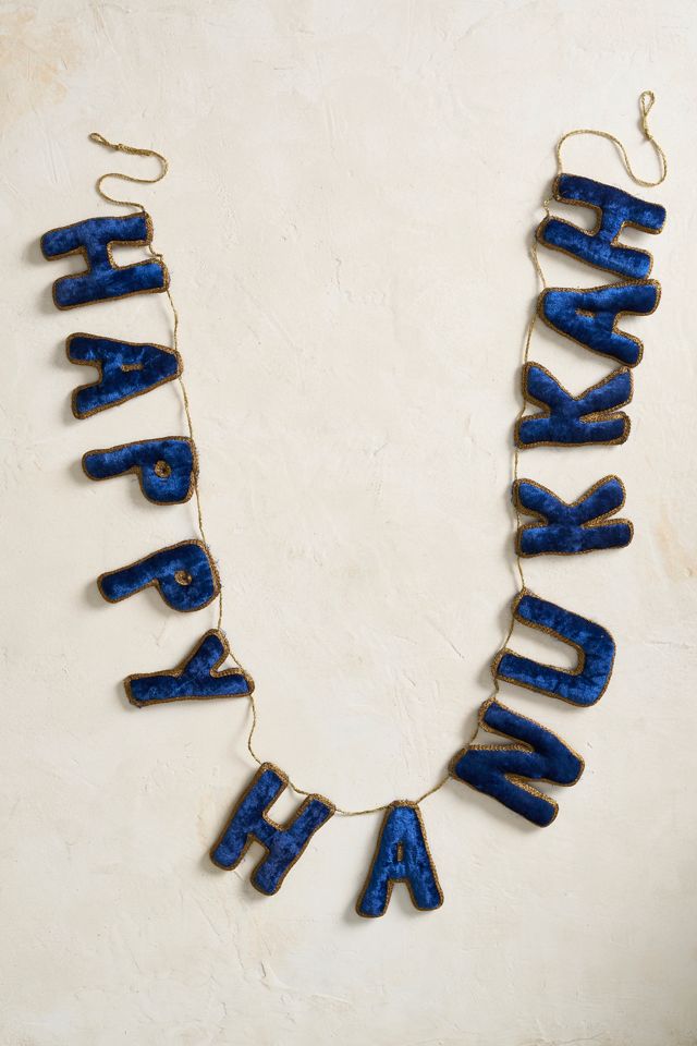 Happy Hanukkah Velvet Garland #1