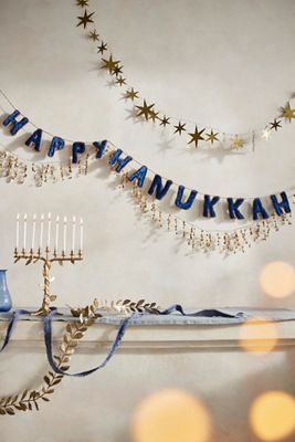 Happy Hanukkah Velvet Garland