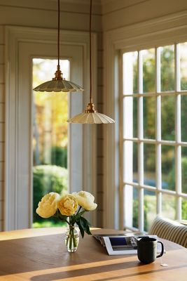Greta Scalloped Metal Pendant Light