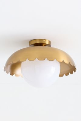 Simone Scalloped Globe Flush Mount 