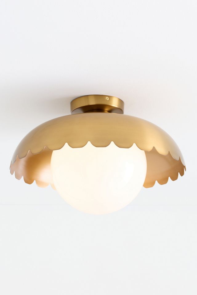 Simone Scalloped Globe Flush Mount  #1