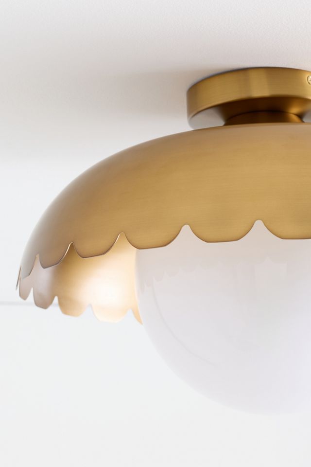 Simone Scalloped Globe Flush Mount  #2