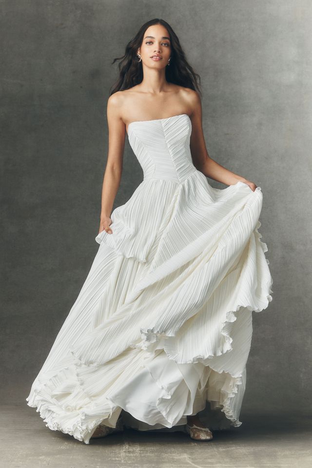 BHLDN Eleonara Strapless Fit & Flare Wedding Gown #4