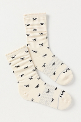 Bombas Scallop Bow Wool Blend Socks In White