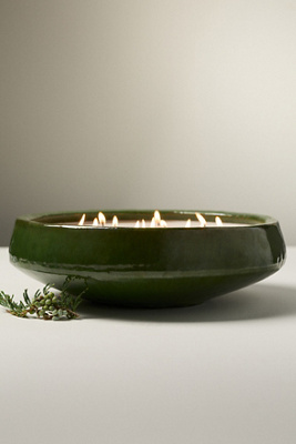 Zodax Fruity Grapefruit & Juniper Normandy Stone Candle In Green