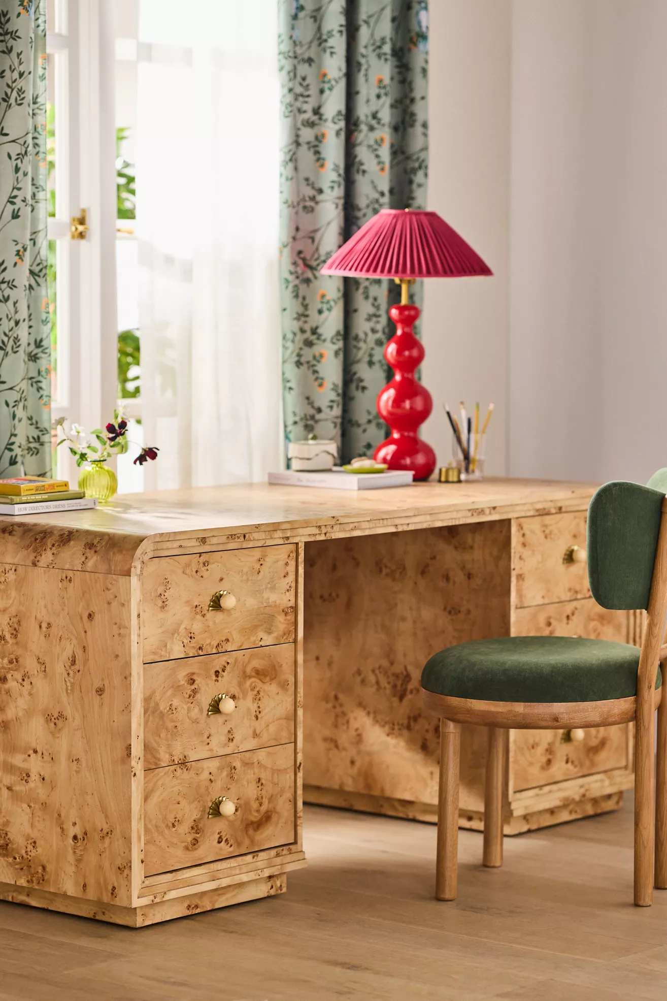Betti Burl Wood Executive Desk - thumbnail 7