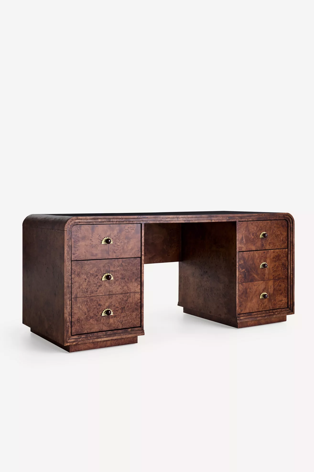 Betti Burl Wood Executive Desk - thumbnail 2