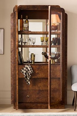 Betti Burl Wood Display Hutch