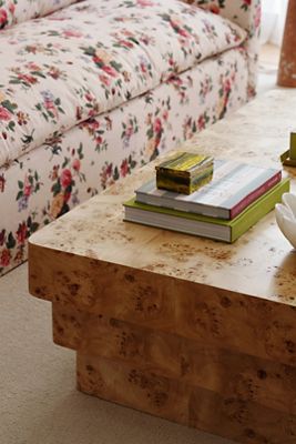 Leonne Rectangle 60" Burl Wood Coffee Table