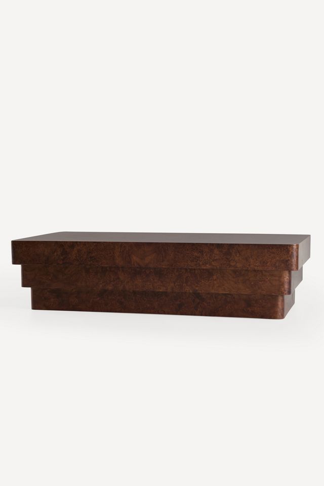 Leonne Rectangle 60" Burl Wood Coffee Table #1