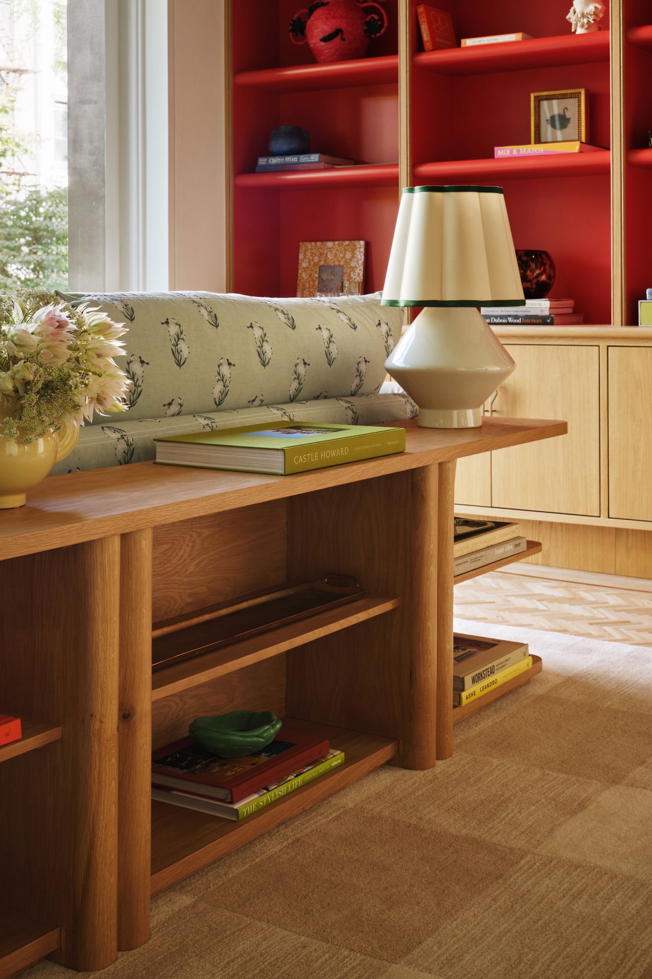 Renata Wood Console - Light Sand, One Size