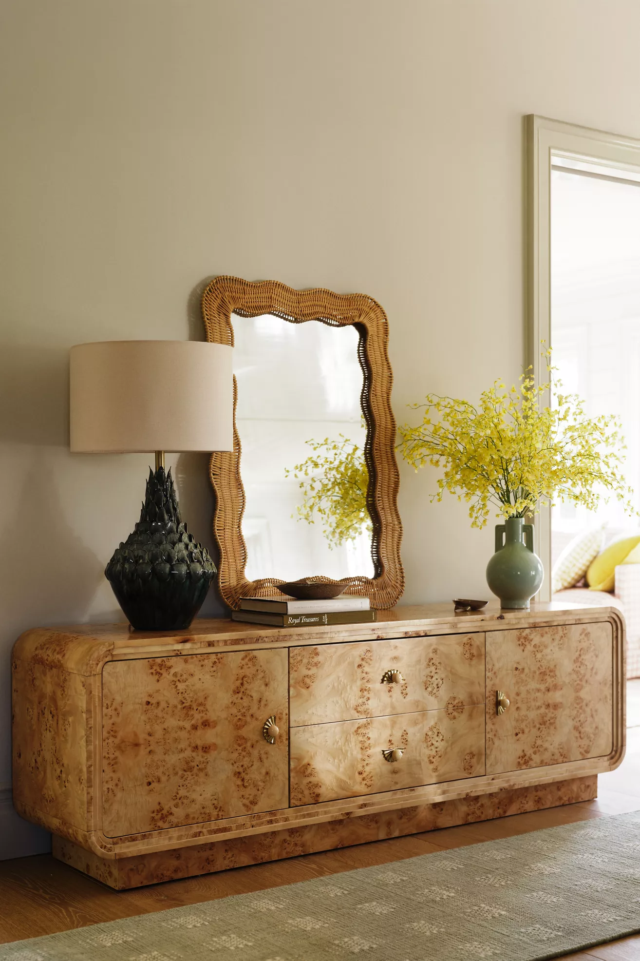 Betti 76"  Burl Wood Media Console